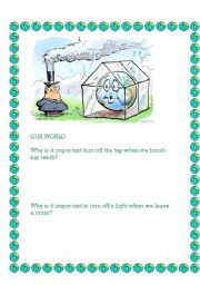 English Worksheet: Save our planet