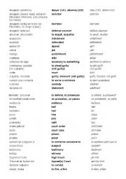 English Worksheet: vocabulario de abogado