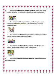 English Worksheet: commas