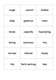 English Worksheet: opposites flashcards