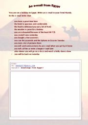 English Worksheet: An e-mail from Egypt