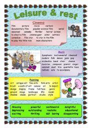 English Worksheet: Leisure and rest vocabulary