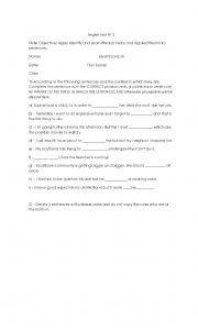 English worksheet: English test phrasal verbs