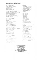 English Worksheet: Breaking free