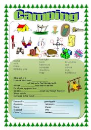 English Worksheet: Camping