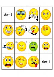 English Worksheet: emoticons set 1 