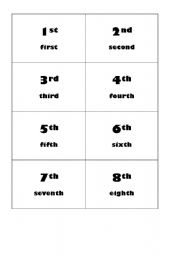 English Worksheet: Ordinals