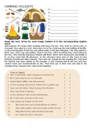 English Worksheet: Camping Holidays