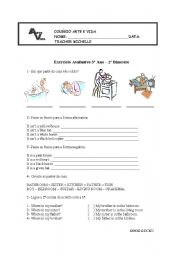 English Worksheet: Kitchen, bathroom, bedroom and living room