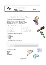 English Worksheet: Hygiene