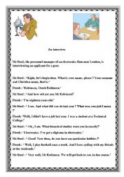 English Worksheet: An interview