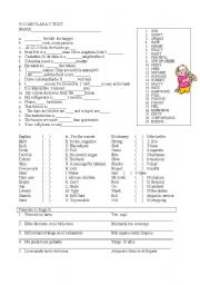 English Worksheet: vOCABULARY TEST