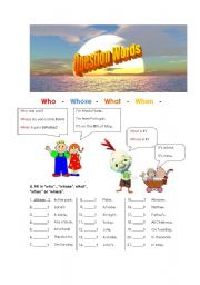 English Worksheet: Question words