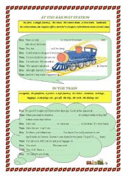 English Worksheet: The Railway Station and dialogue in the train