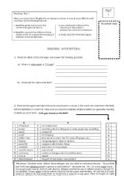 English Worksheet: Reading