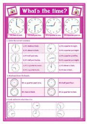 English Worksheet: WHATS THE TIME