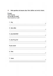 English Worksheet: Can / Cant