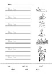 English worksheet: I LIKE TO