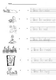 English worksheet: I like 