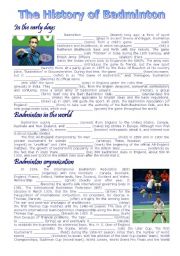 English Worksheet: The history of Badminton