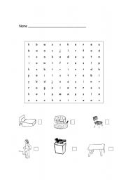 English worksheet: Furniture Wordsearch