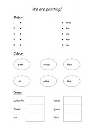 English worksheet: We are painting!