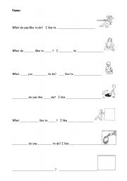 English worksheet: We like to play