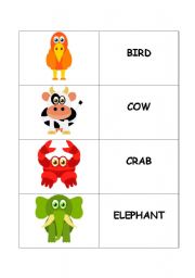 English Worksheet: ANIMALS - FLASHCARDS