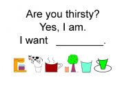English worksheet: Are you thirsty?
