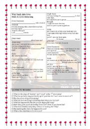 English Worksheet: Music and Lyrics movie - theme song