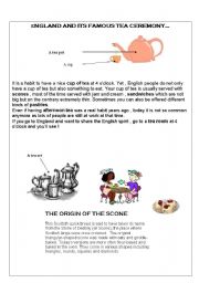 English Worksheet: afternoon tea