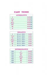 English worksheet: Past tense