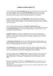 English Worksheet: Christmas in Britain and the USA