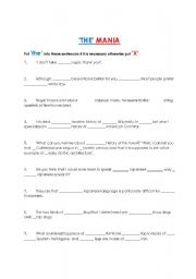 English Worksheet: Interesting Exercise with THE
