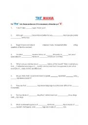 English worksheet: Interesting Exercise with THE