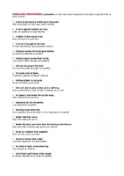 English Worksheet: English proverbs
