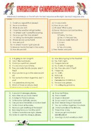 English Worksheet: everyday conversations