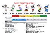 English Worksheet: Lets enjoy sports.