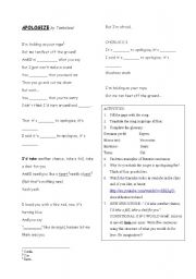 English worksheet: Apologize by Timberland