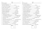 English Worksheet: Since vs For