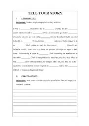 English worksheet: WRITE YOUR STORY