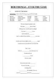 English worksheet: ROB THOMAS - EVER THE SAME