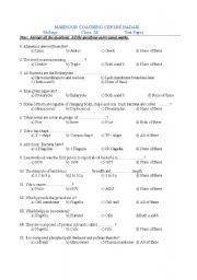 English worksheet: biology cell test