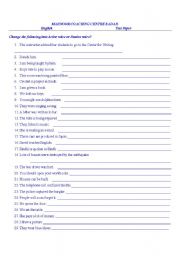 English Worksheet: Passive