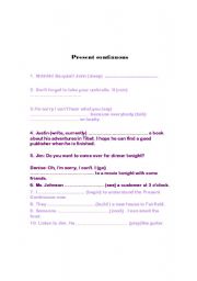 English Worksheet: present continuous tense