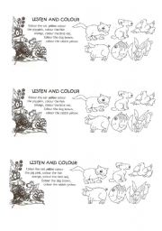 English Worksheet: Colour the animals