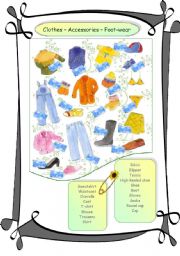 English Worksheet: Clothes  Accessories  Foot-wear