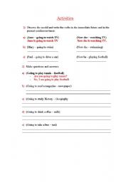 English Worksheet: Going to
