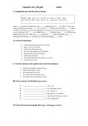 English worksheet: diagnosis test