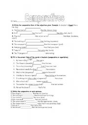 English Worksheet: comparatives